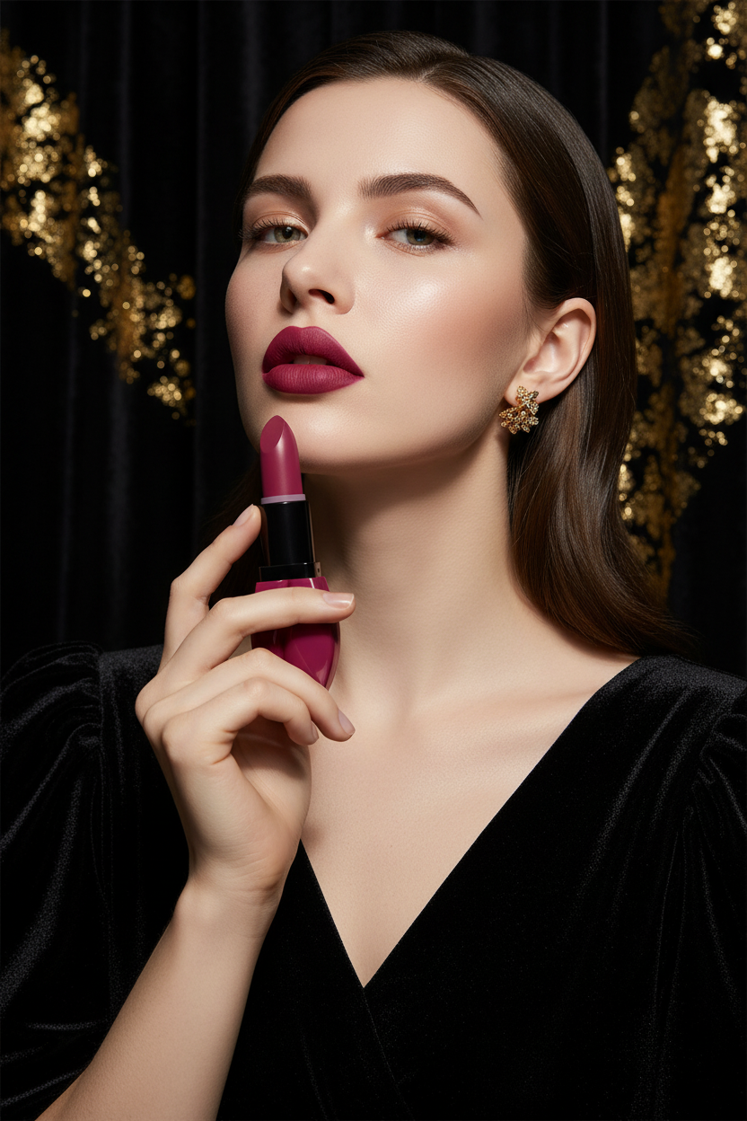 Publicité luxe mannequin rouge à lèvres